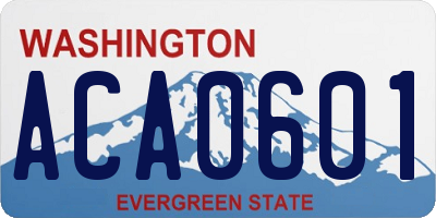 WA license plate ACA0601