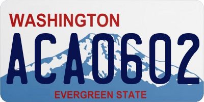 WA license plate ACA0602