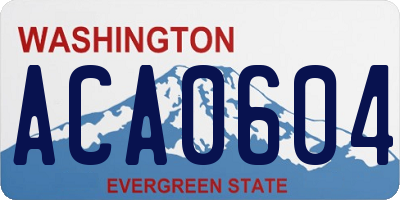 WA license plate ACA0604