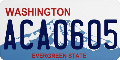 WA license plate ACA0605