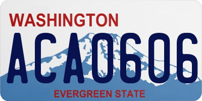 WA license plate ACA0606