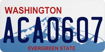 WA license plate ACA0607