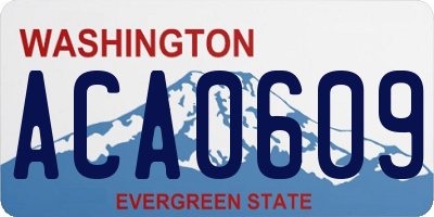WA license plate ACA0609