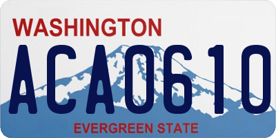 WA license plate ACA0610