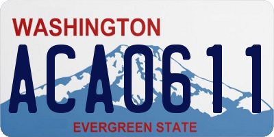 WA license plate ACA0611