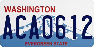 WA license plate ACA0612
