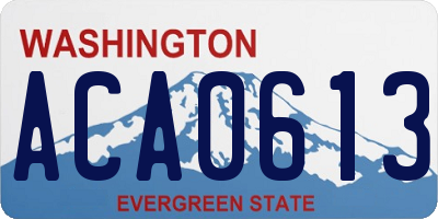 WA license plate ACA0613