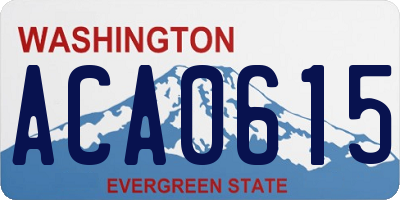 WA license plate ACA0615