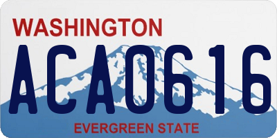 WA license plate ACA0616
