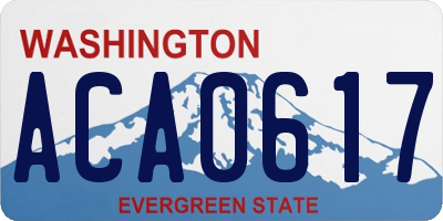 WA license plate ACA0617