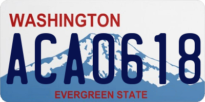 WA license plate ACA0618