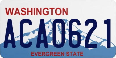WA license plate ACA0621