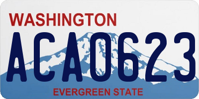 WA license plate ACA0623