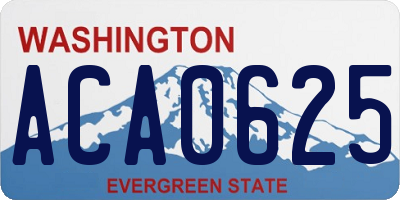 WA license plate ACA0625
