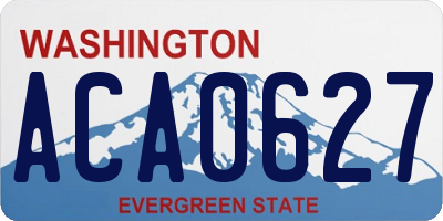 WA license plate ACA0627