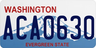WA license plate ACA0630