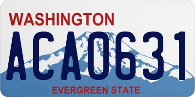 WA license plate ACA0631