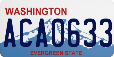 WA license plate ACA0633
