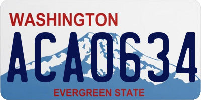 WA license plate ACA0634