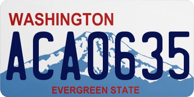 WA license plate ACA0635