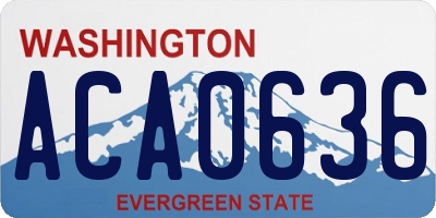 WA license plate ACA0636