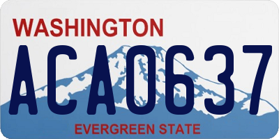 WA license plate ACA0637