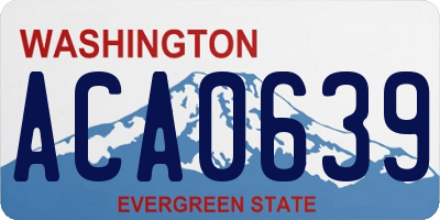 WA license plate ACA0639