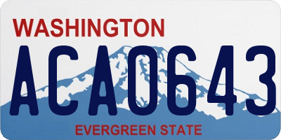 WA license plate ACA0643