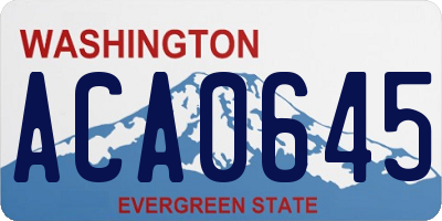 WA license plate ACA0645