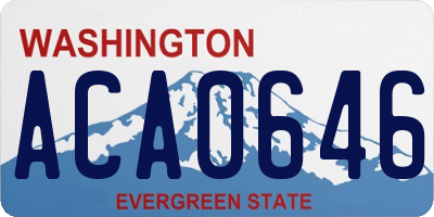 WA license plate ACA0646