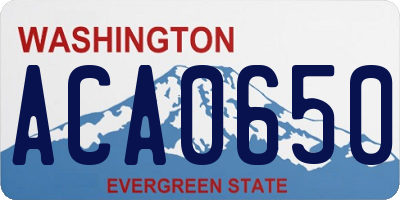 WA license plate ACA0650