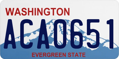 WA license plate ACA0651