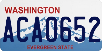 WA license plate ACA0652