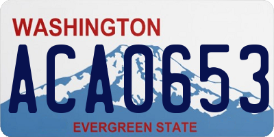 WA license plate ACA0653