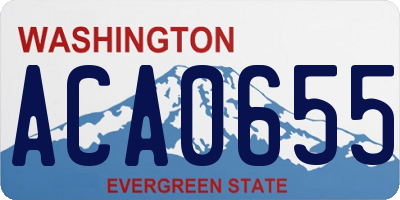 WA license plate ACA0655