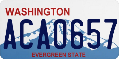WA license plate ACA0657