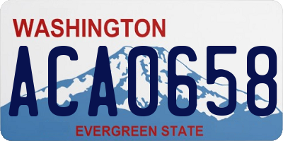 WA license plate ACA0658