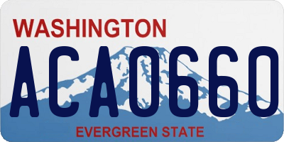 WA license plate ACA0660