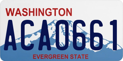 WA license plate ACA0661