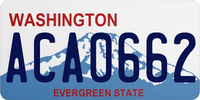 WA license plate ACA0662