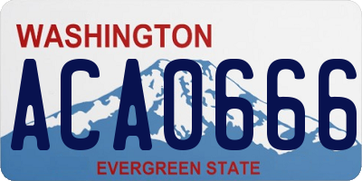 WA license plate ACA0666