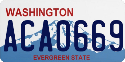 WA license plate ACA0669