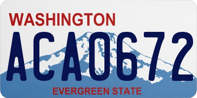 WA license plate ACA0672