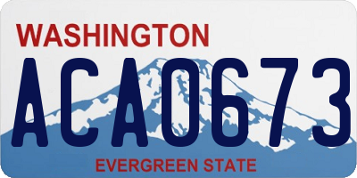WA license plate ACA0673