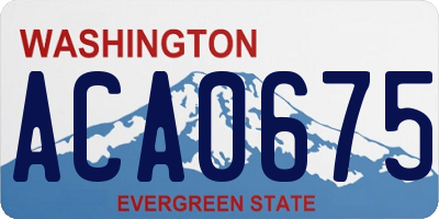 WA license plate ACA0675