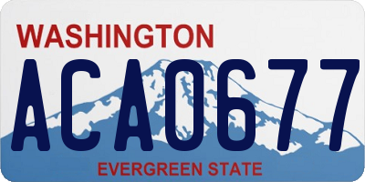 WA license plate ACA0677