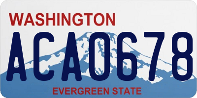 WA license plate ACA0678