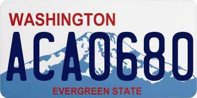WA license plate ACA0680