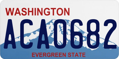 WA license plate ACA0682