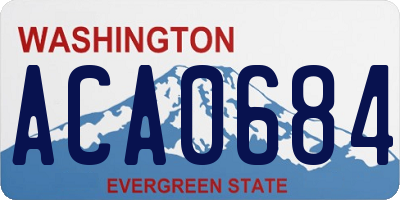 WA license plate ACA0684